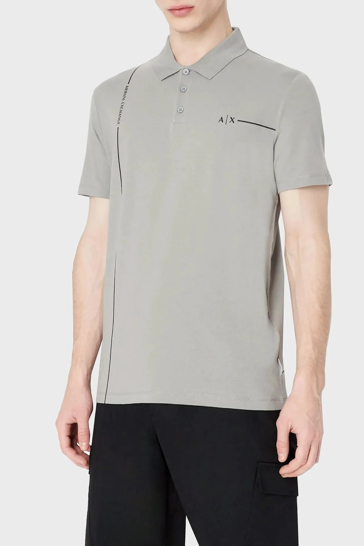 Armani Exchange Pamuklu Regular Fit Erkek Polo T Shirt 3RZFBB ZJCDZ 1913 GRİ - 1
