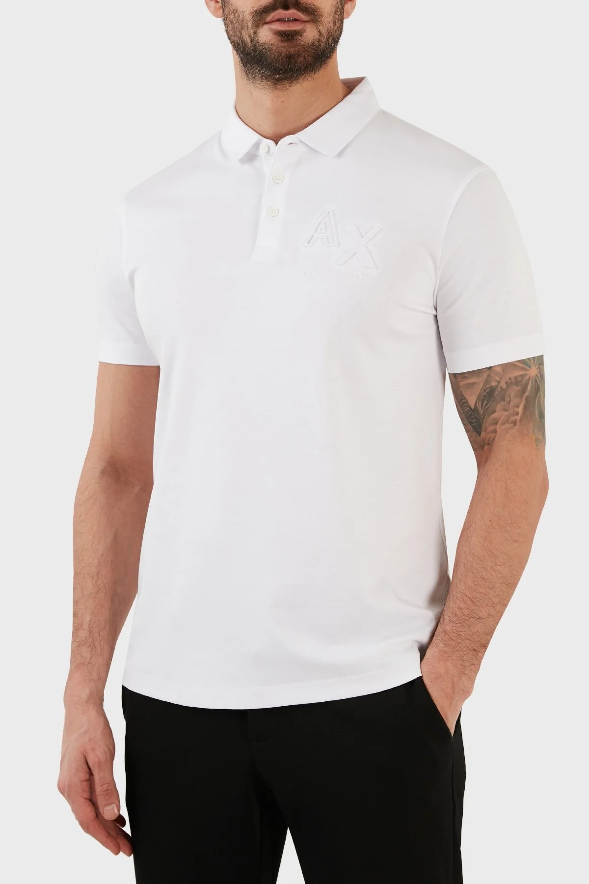 Armani Exchange Pamuklu Regular Fit Polo T Shirt Erkek Polo Yaka T Shirt 3RZFHE ZJZEZ 1100 BEYAZ - 2