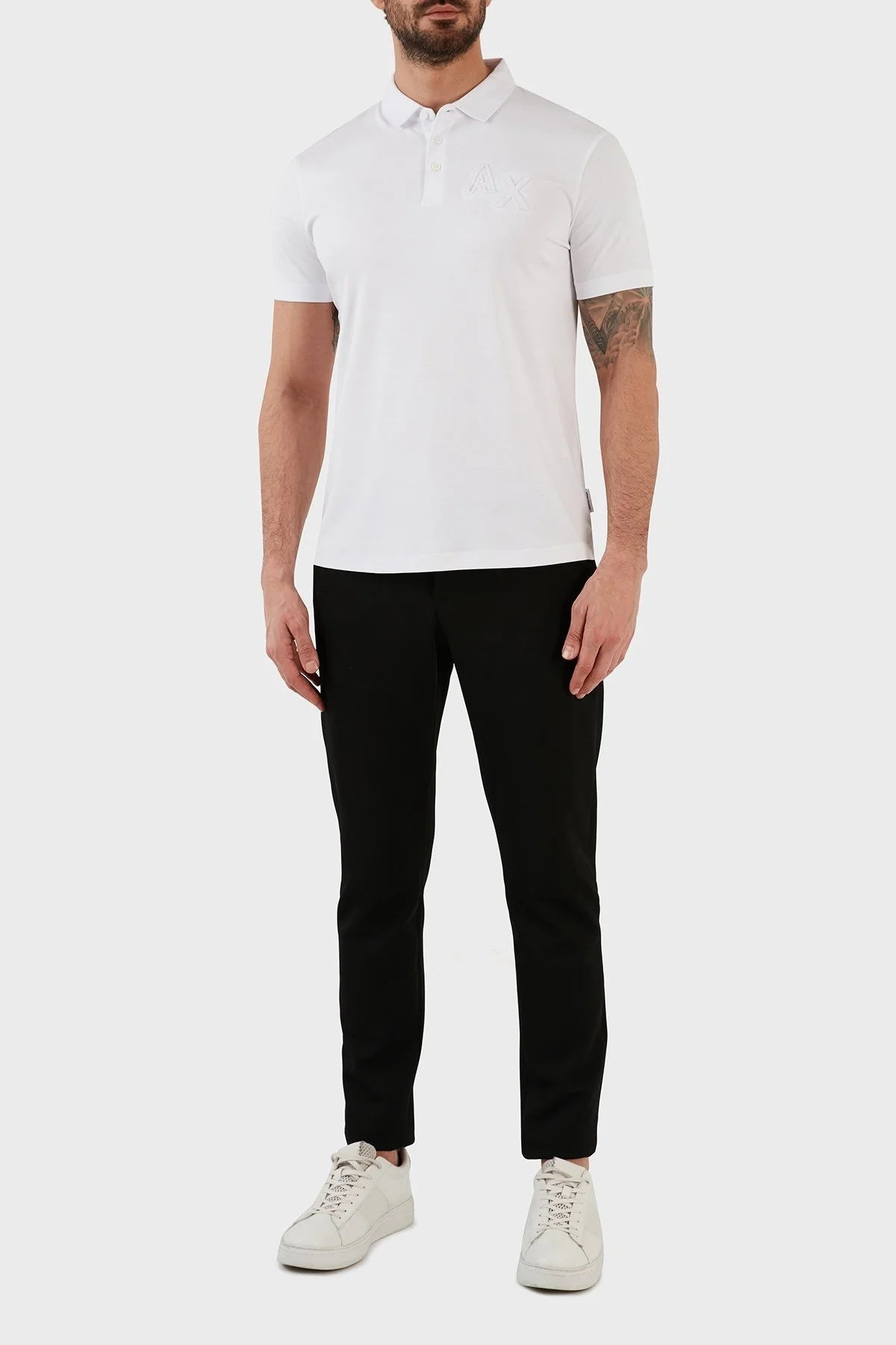 Armani Exchange Pamuklu Regular Fit Polo T Shirt Erkek Polo Yaka T Shirt 3RZFHE ZJZEZ 1100 BEYAZ - 3