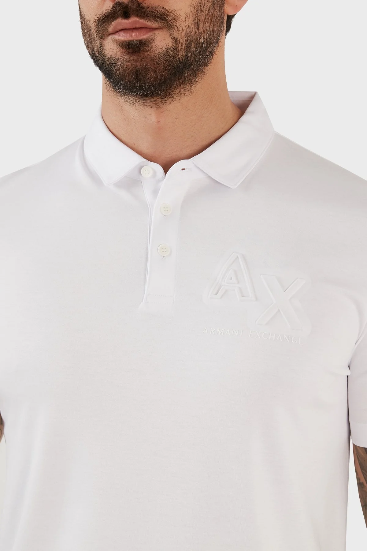 Armani Exchange Pamuklu Regular Fit Polo T Shirt Erkek Polo Yaka T Shirt 3RZFHE ZJZEZ 1100 BEYAZ - 4