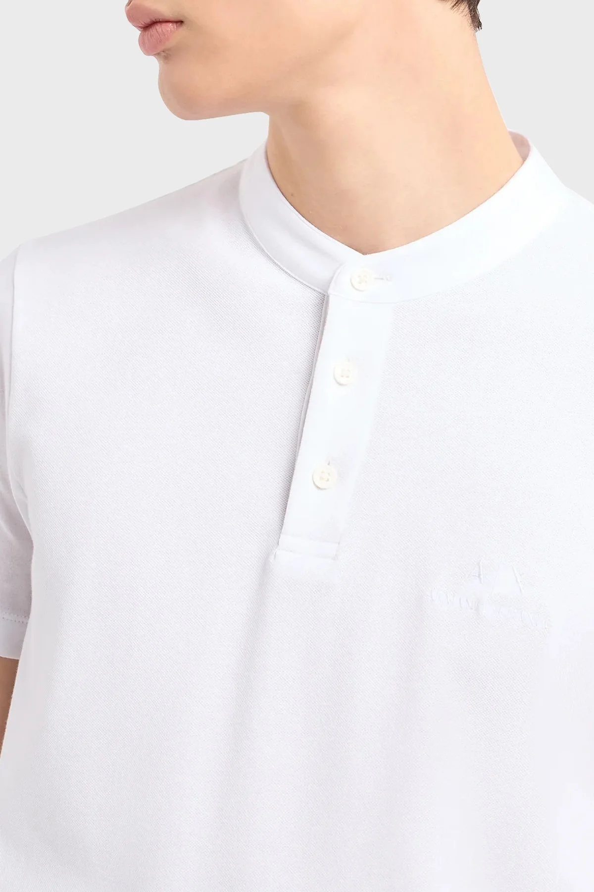 Armani Exchange Pamuklu Regular Fit Erkek Polo Yaka T Shirt 3DZFHZ ZJXHZ 1100 BEYAZ - 4