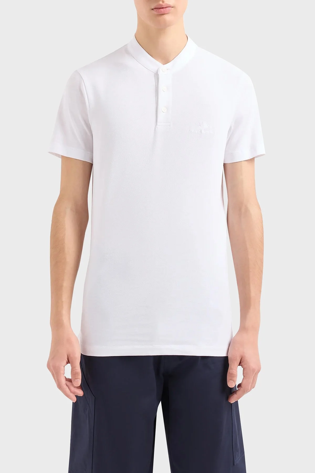 Armani Exchange Pamuklu Regular Fit Erkek Polo Yaka T Shirt 3DZFHZ ZJXHZ 1100 BEYAZ - 1