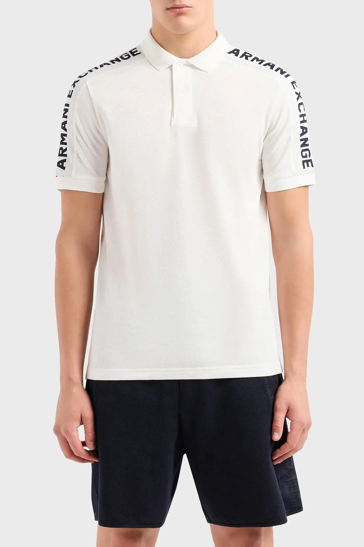 Armani Exchange Pamuklu Regular Fit Erkek Polo Yaka T Shirt 3DZFLA ZJM5Z 1116 BEYAZ - 1