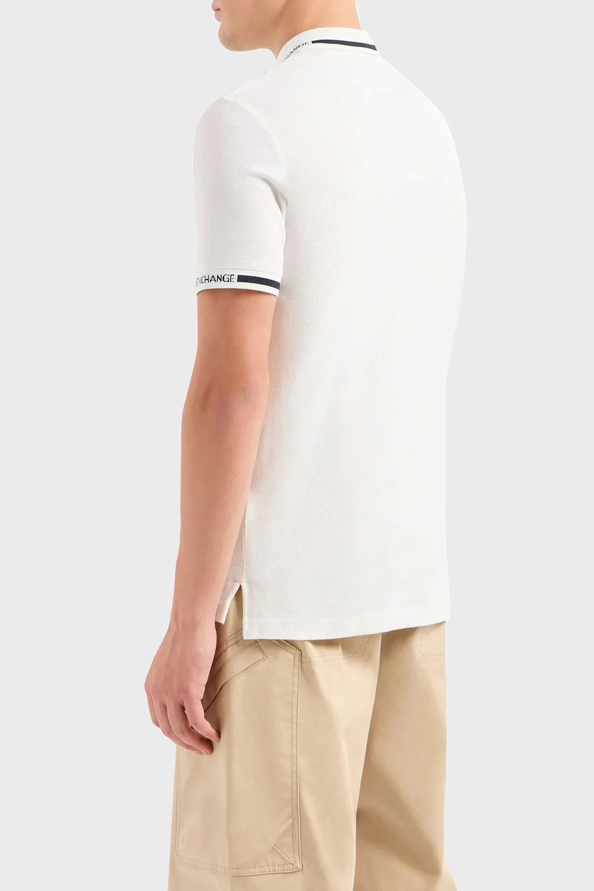 Armani Exchange Pamuklu Regular Fit Erkek Polo Yaka T Shirt 3DZFLH ZJM5Z 1116 BEYAZ - 2