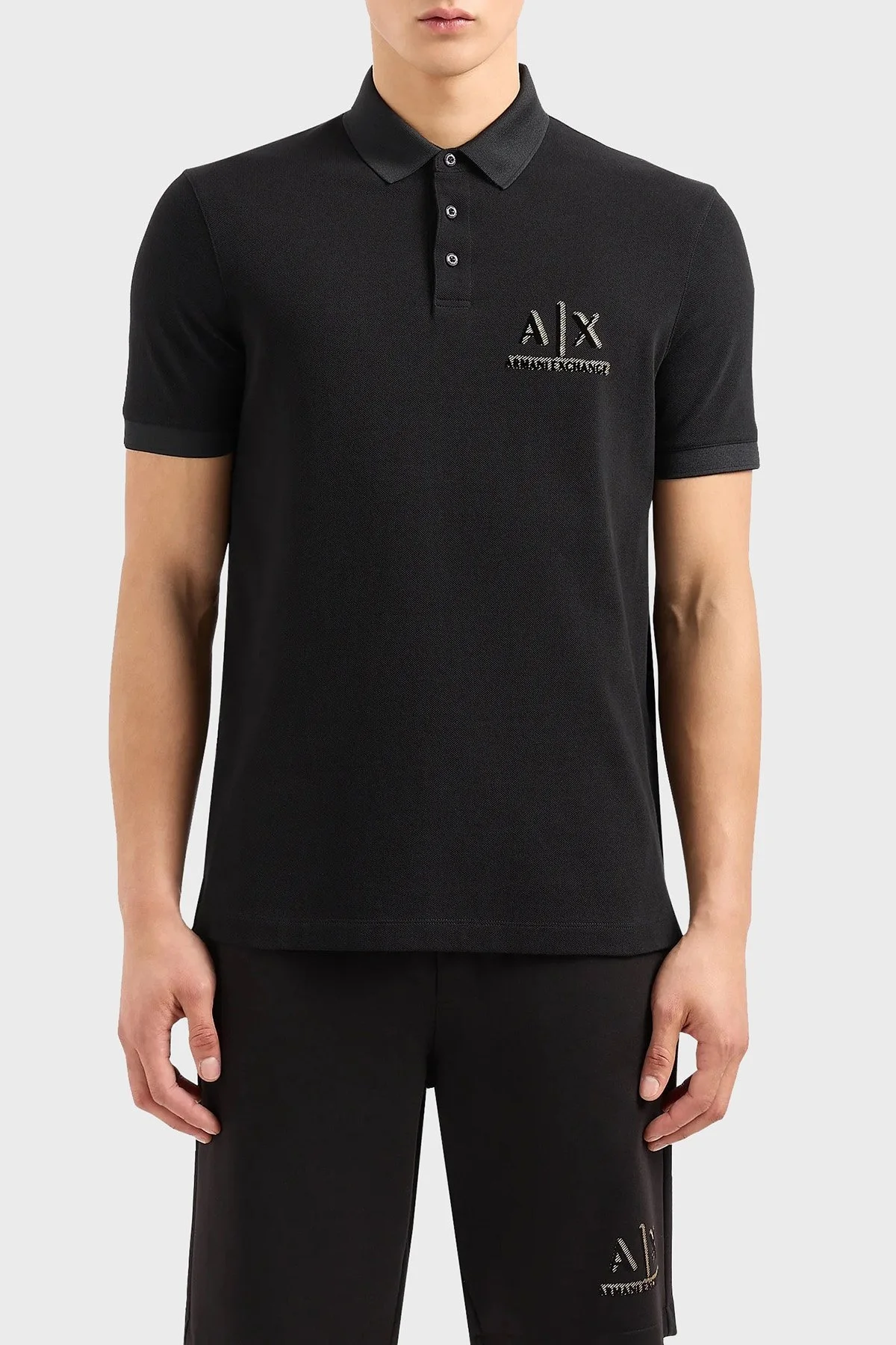 Armani Exchange Pamuklu Regular Fit Erkek Polo Yaka T Shirt 3DZFSB ZJM5Z 1200 SİYAH - 1