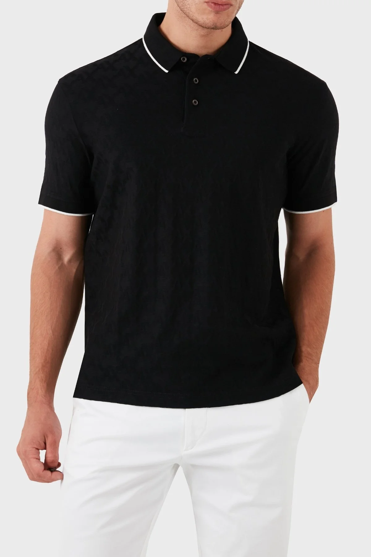 Armani Exchange Pamuklu Regular Fit Erkek Polo Yaka T Shirt 6DZFLA ZJ2ZZ 1200 SİYAH - 1