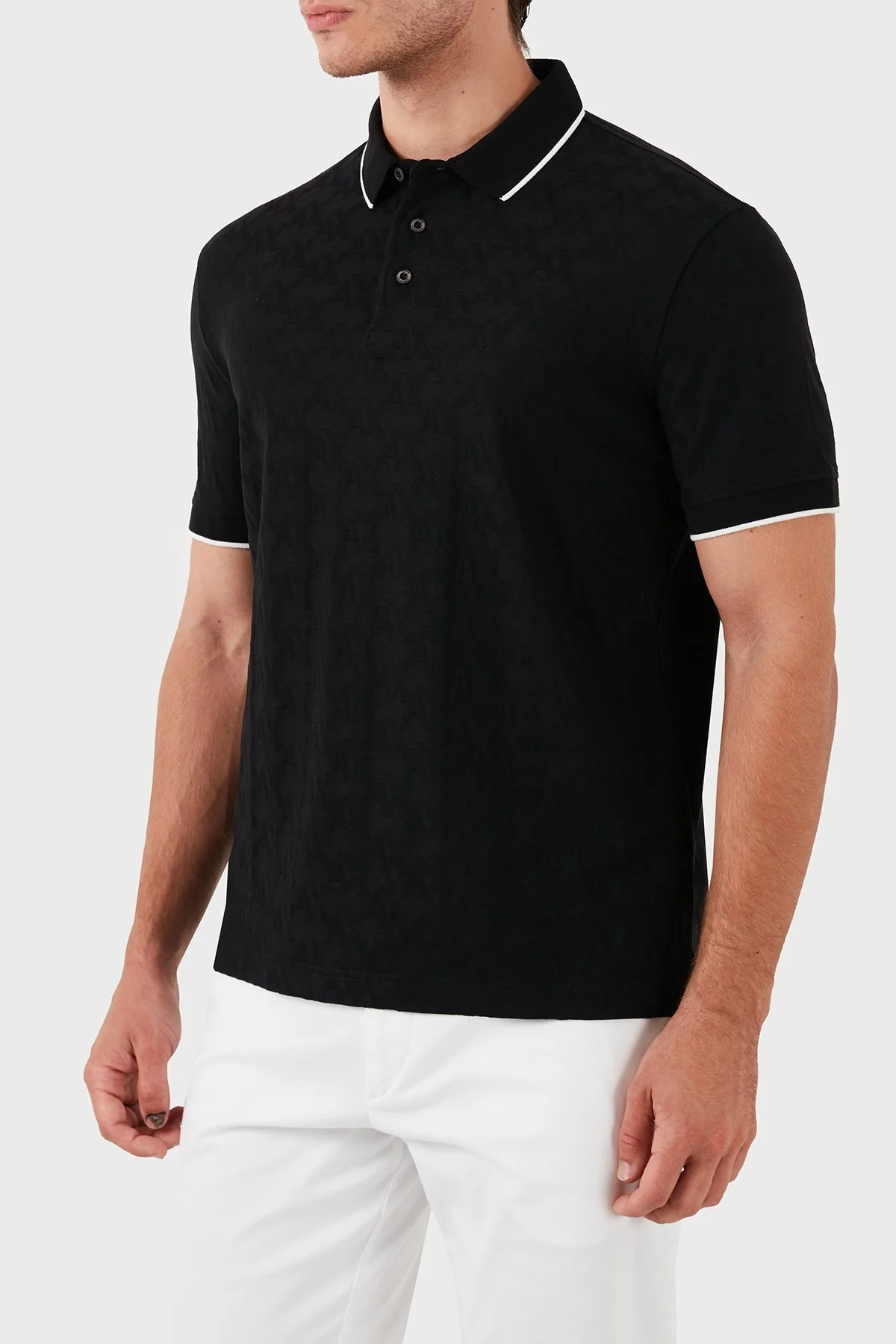 Armani Exchange Pamuklu Regular Fit Erkek Polo Yaka T Shirt 6DZFLA ZJ2ZZ 1200 SİYAH - 3
