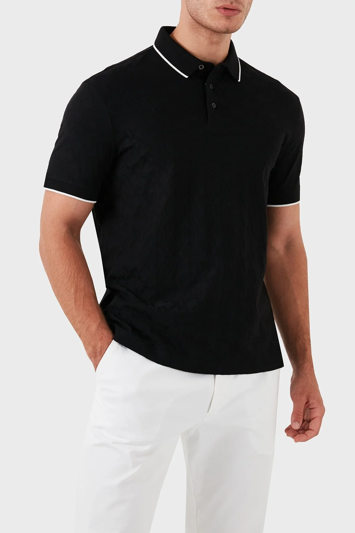 Armani Exchange Pamuklu Regular Fit Erkek Polo Yaka T Shirt 6DZFLA ZJ2ZZ 1200 SİYAH - 4