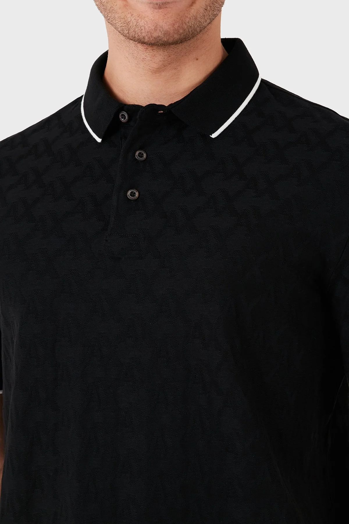 Armani Exchange Pamuklu Regular Fit Erkek Polo Yaka T Shirt 6DZFLA ZJ2ZZ 1200 SİYAH - 5
