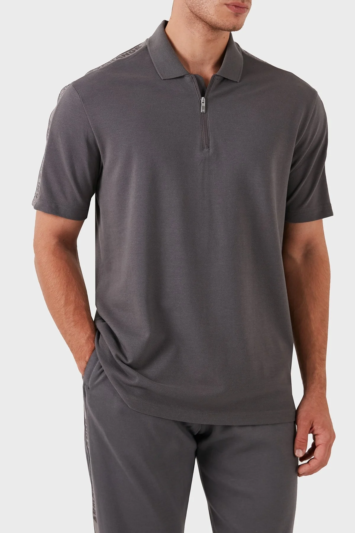 Armani Exchange Pamuklu Regular Fit Erkek Polo Yaka T Shirt 6DZFLC ZJM5Z 19AA GRİ - 2