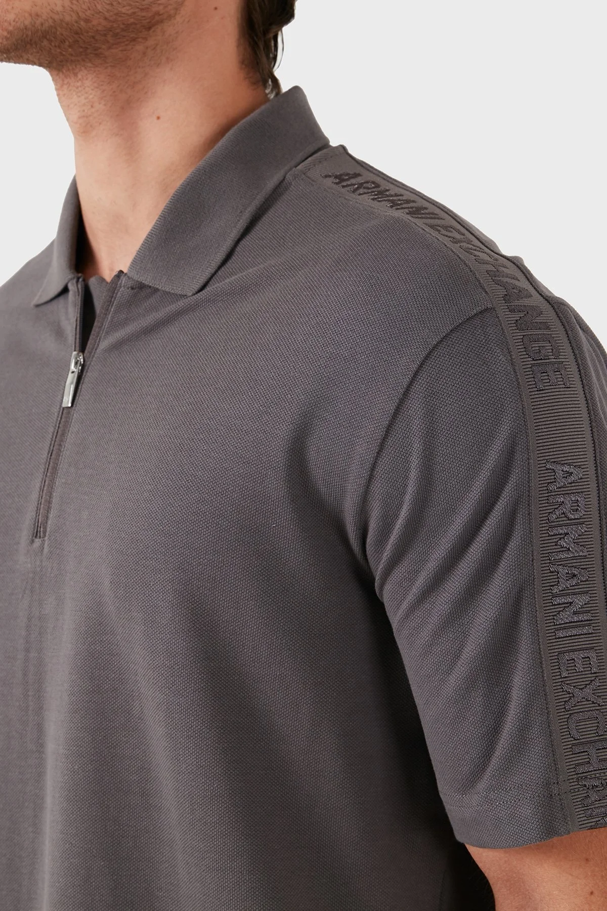 Armani Exchange Pamuklu Regular Fit Erkek Polo Yaka T Shirt 6DZFLC ZJM5Z 19AA GRİ - 5