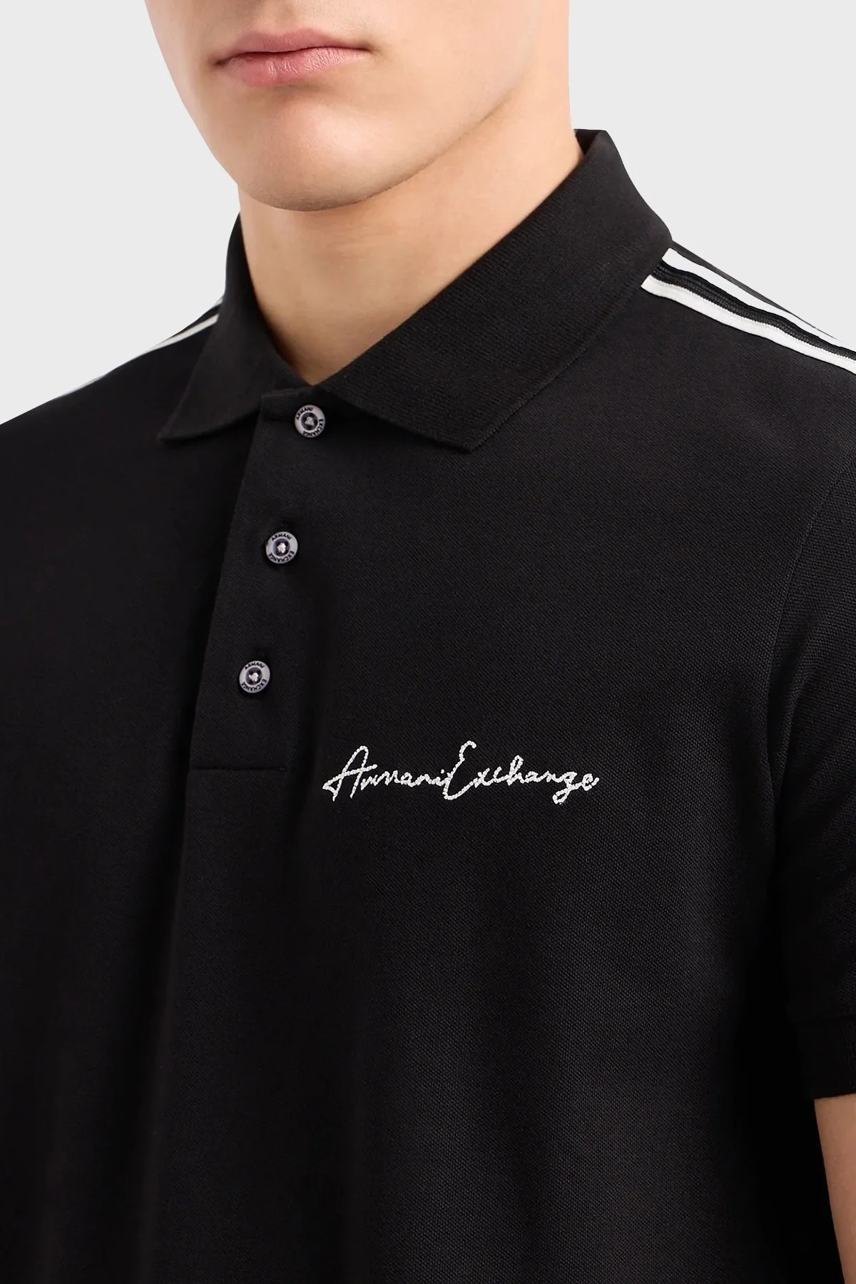 Armani Exchange Pamuklu Regular Fit Erkek Polo Yaka T Shirt 8NZFSG ZJ81Z 1200 SİYAH - 4