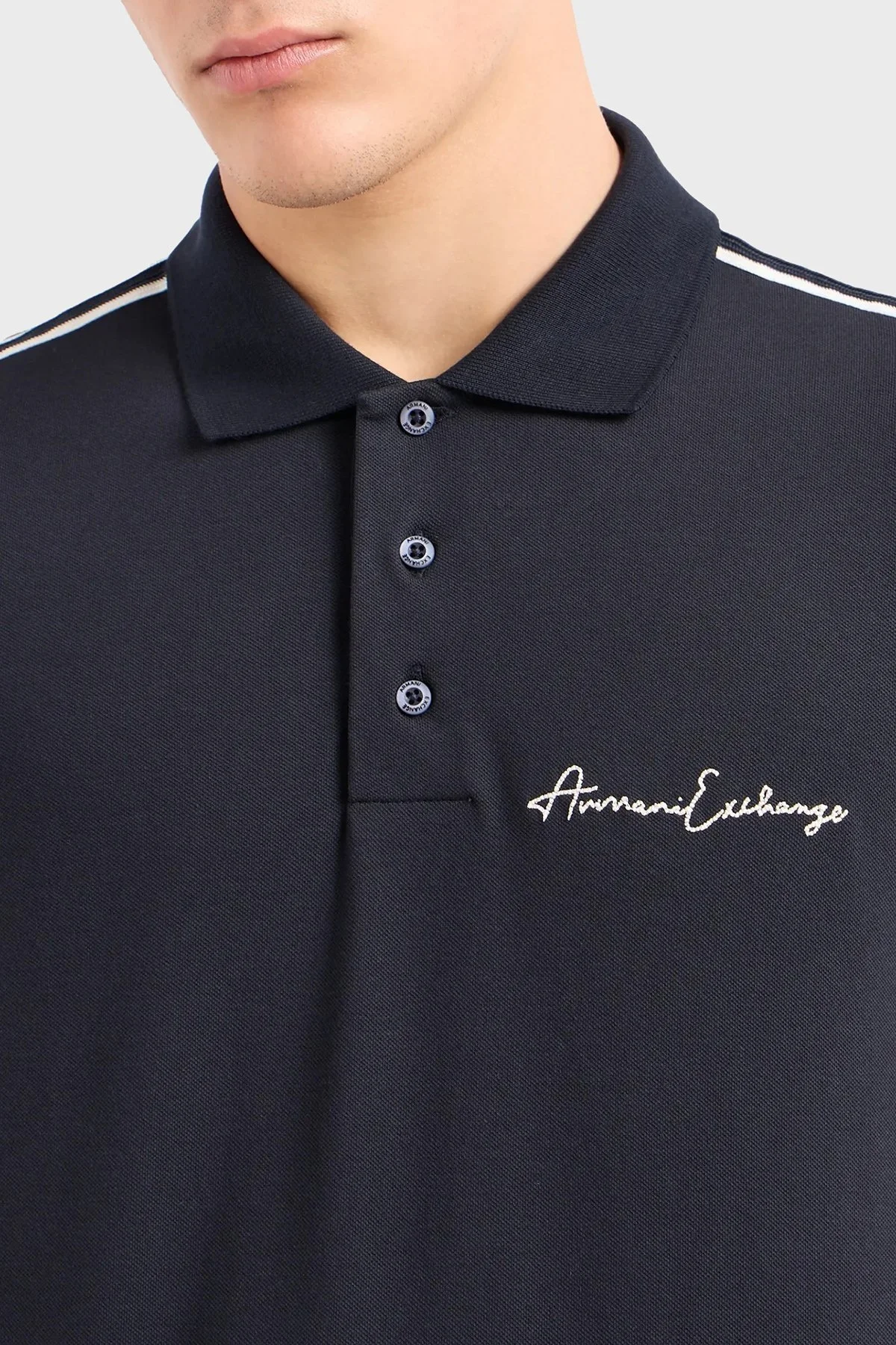 Armani Exchange Pamuklu Regular Fit Erkek Polo Yaka T Shirt 8NZFSG ZJ81Z 1510 LACİVERT - 4