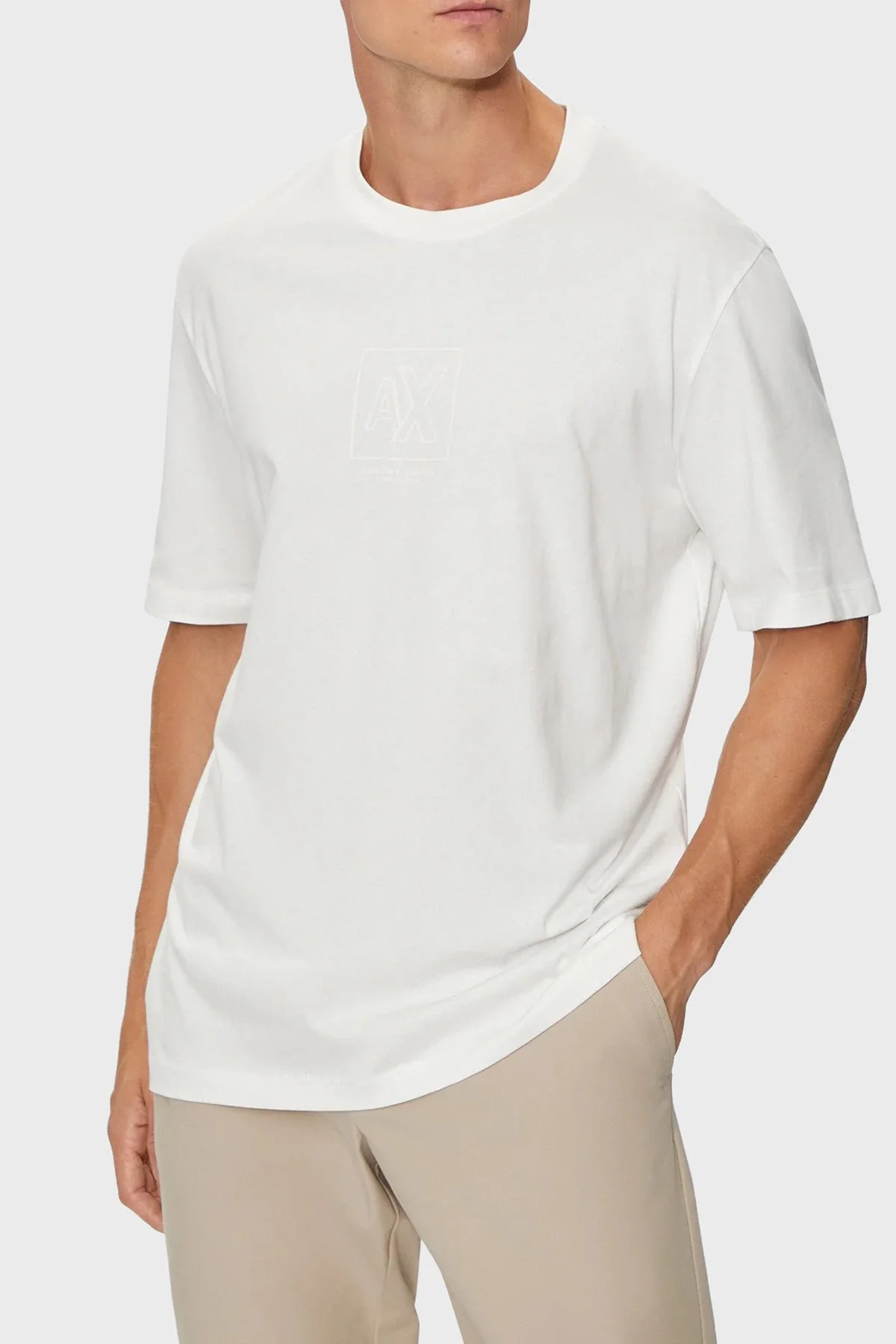 Armani Exchange Pamuklu Regular Fit Erkek T Shirt 6DZTLE ZJ9JZ 1116 BEYAZ - 1
