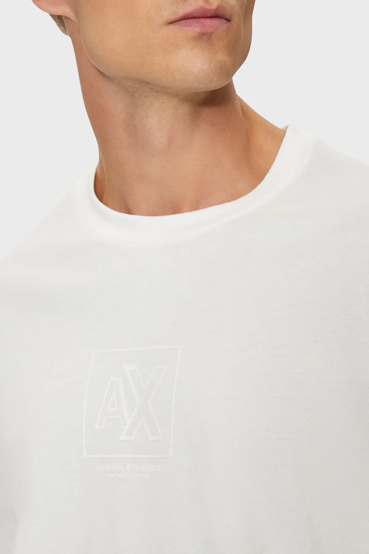 Armani Exchange Pamuklu Regular Fit Erkek T Shirt 6DZTLE ZJ9JZ 1116 BEYAZ - 4