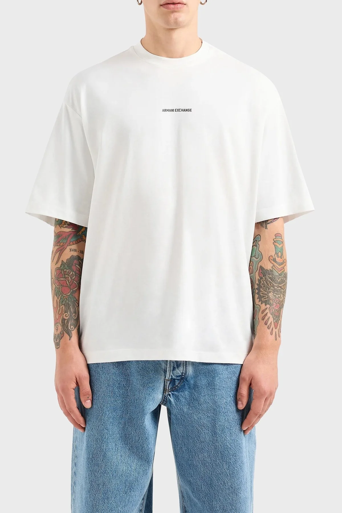 Armani Exchange Pamuklu Regular Fit Erkek T Shirt 6DZTLS ZJLFZ 1116 BEYAZ - 1