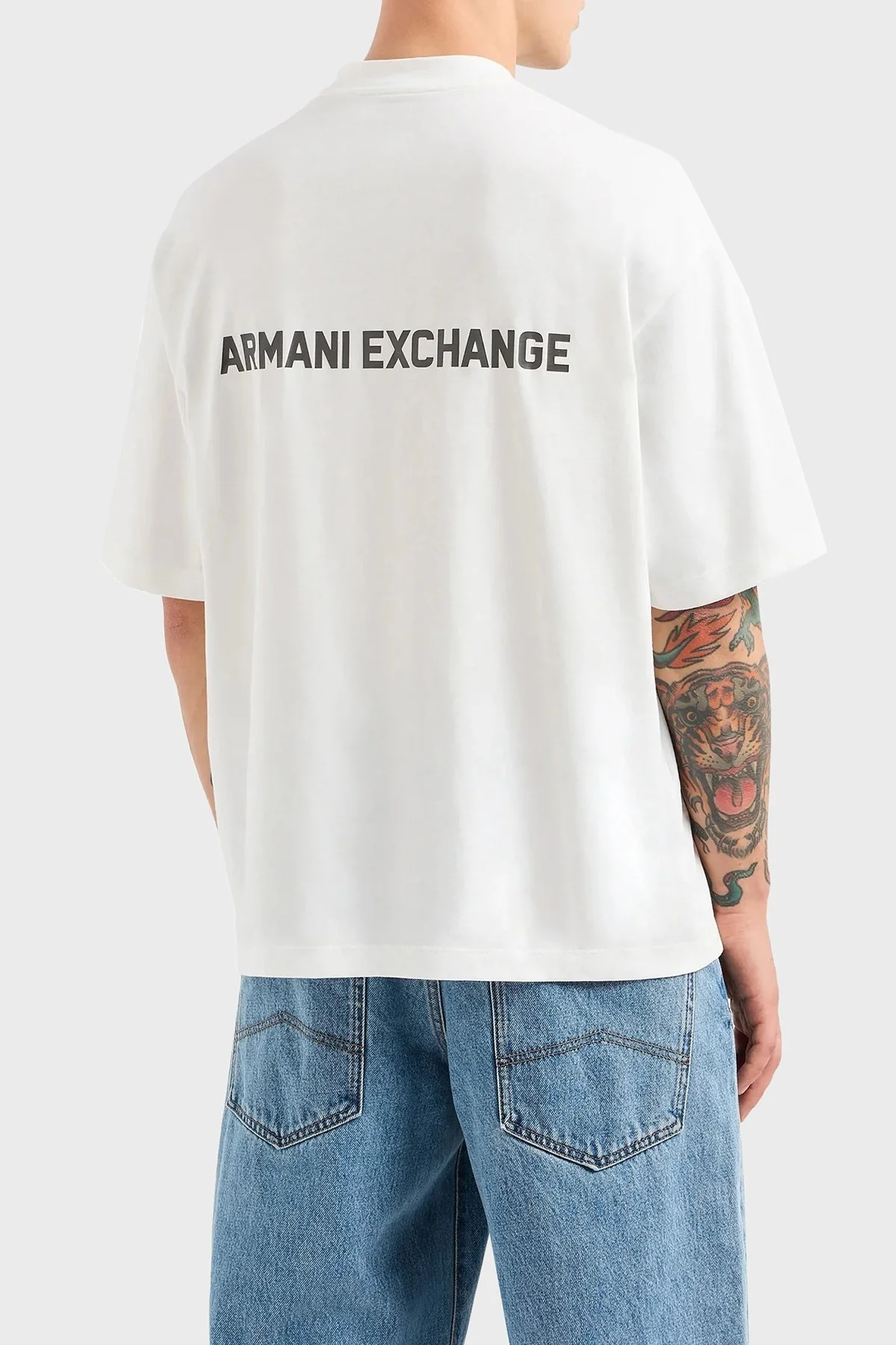 Armani Exchange Pamuklu Regular Fit Erkek T Shirt 6DZTLS ZJLFZ 1116 BEYAZ - 2