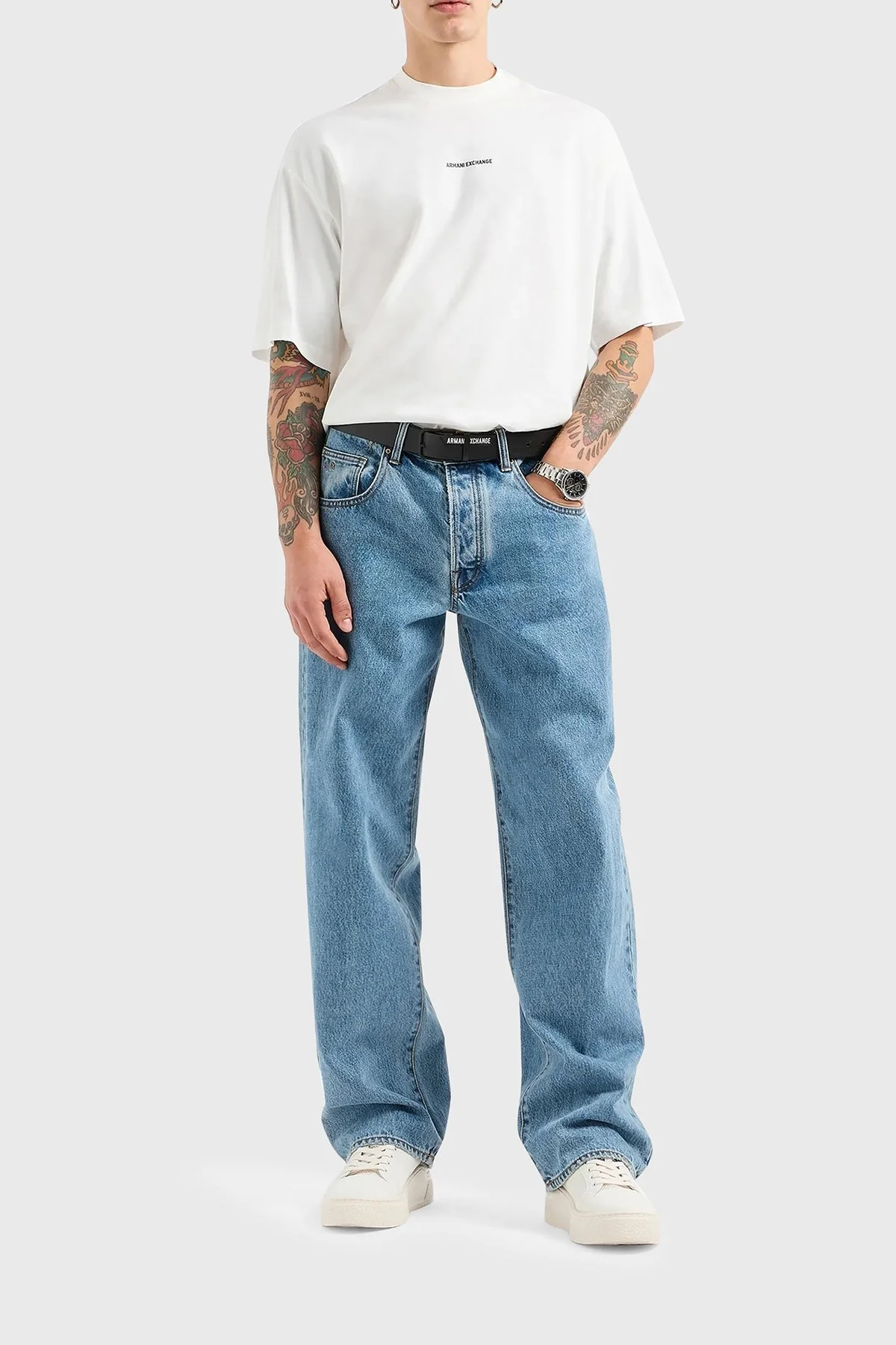 Armani Exchange Pamuklu Regular Fit Erkek T Shirt 6DZTLS ZJLFZ 1116 BEYAZ - 3