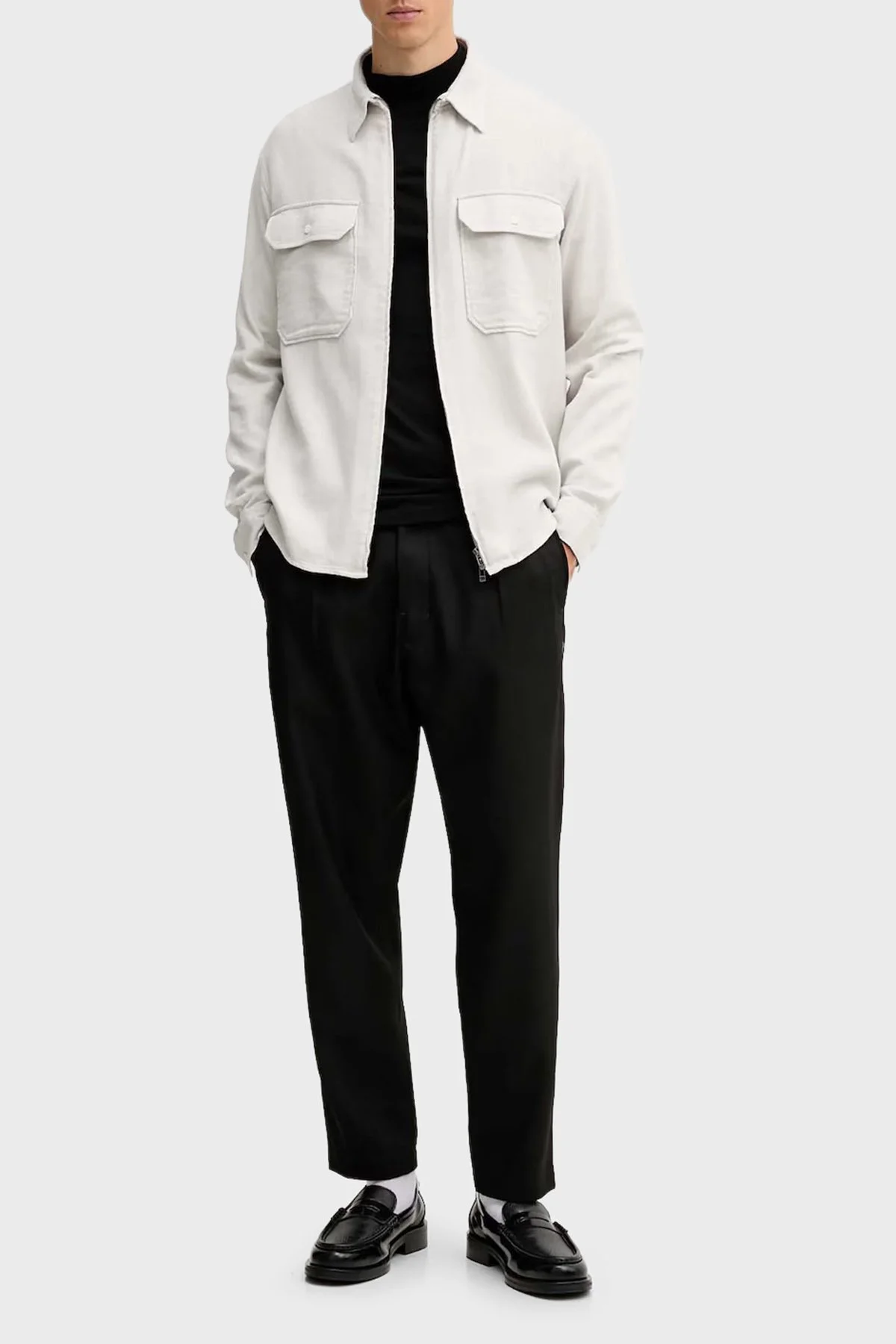 Armani Exchange Pamuklu Regular Fit Fermuarlı Cepli Erkek Gömlek XM001140 AF16611 F1020 EKRU - 2