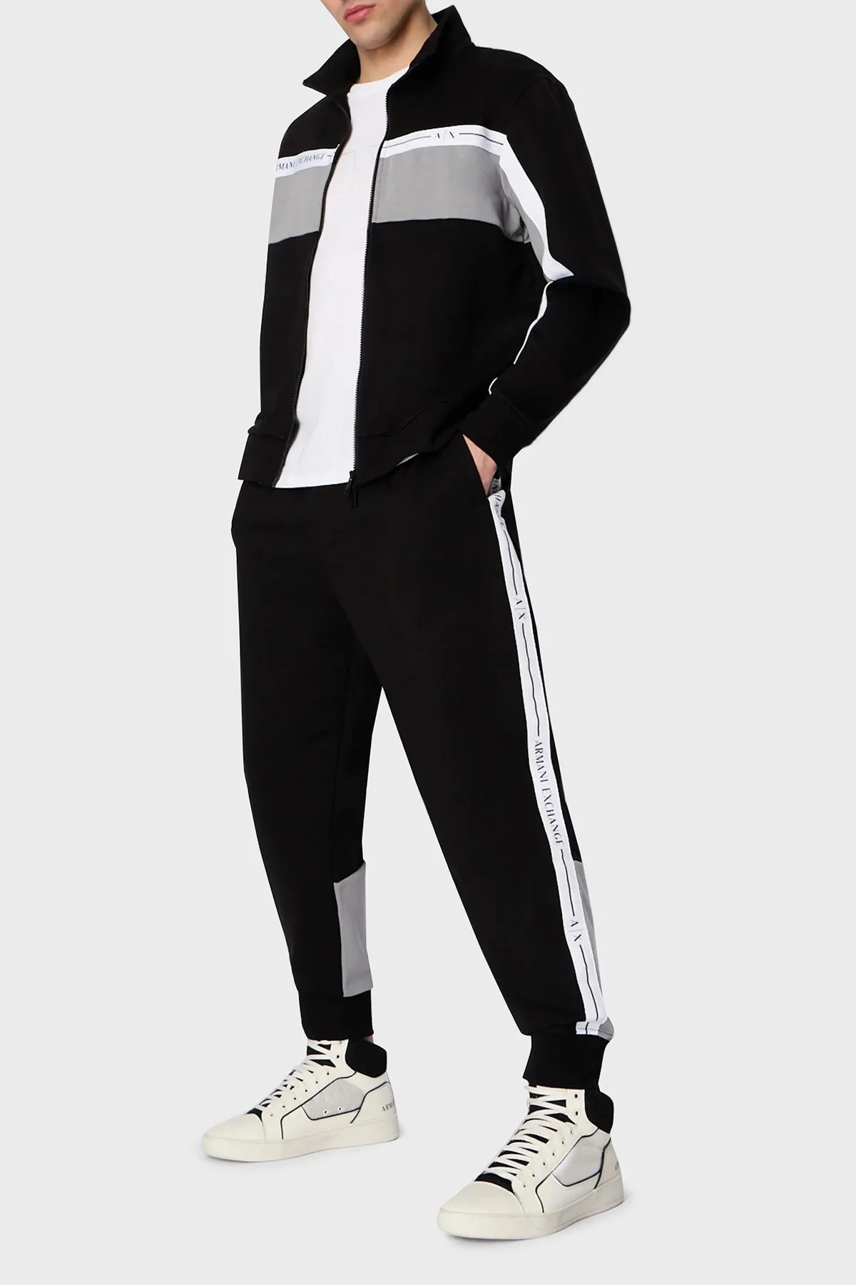 Armani Exchange Pamuklu Regular Fit Fermuarlı Dik Yaka Erkek Sweat 3RZMFC ZJDEZ 52AF SİYAH - 3