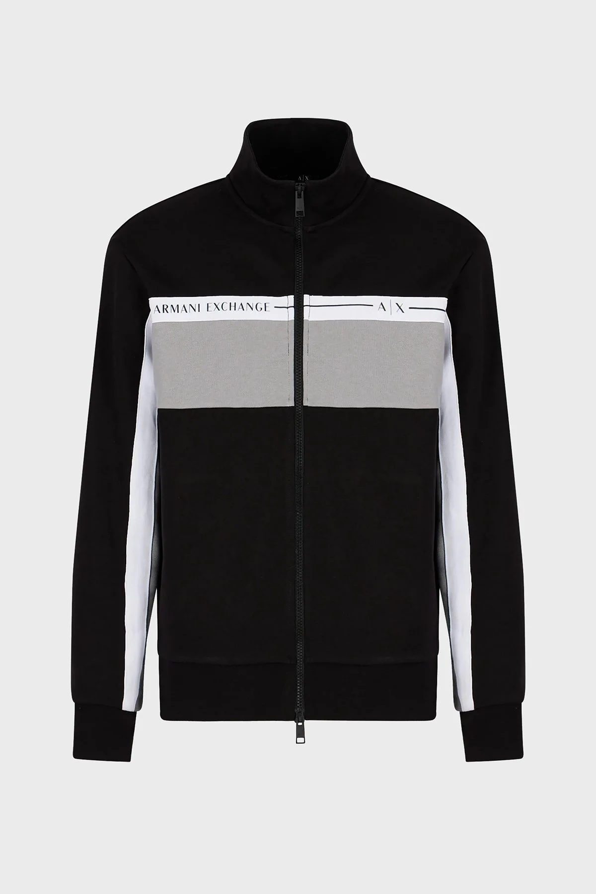 Armani Exchange Pamuklu Regular Fit Fermuarlı Dik Yaka Erkek Sweat 3RZMFC ZJDEZ 52AF SİYAH - 5