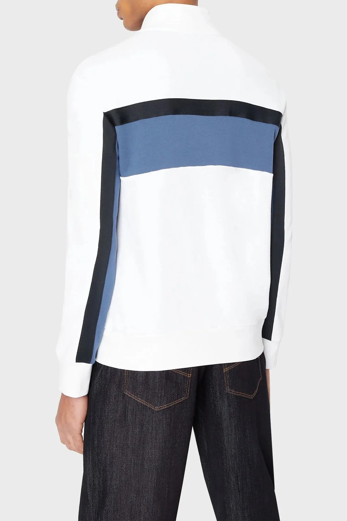 Armani Exchange Pamuklu Regular Fit Fermuarlı Dik Yaka Erkek Sweat 3RZMFC ZJDEZ 81AV BEYAZ - 2