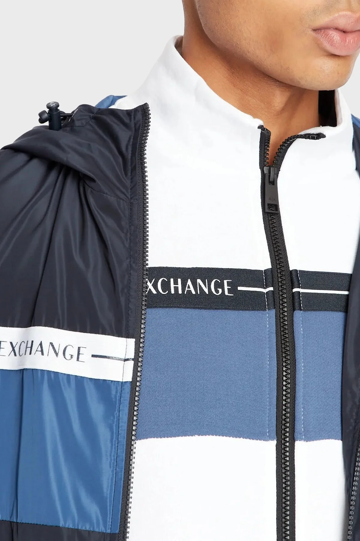 Armani Exchange Pamuklu Regular Fit Fermuarlı Dik Yaka Erkek Sweat 3RZMFC ZJDEZ 81AV BEYAZ - 3