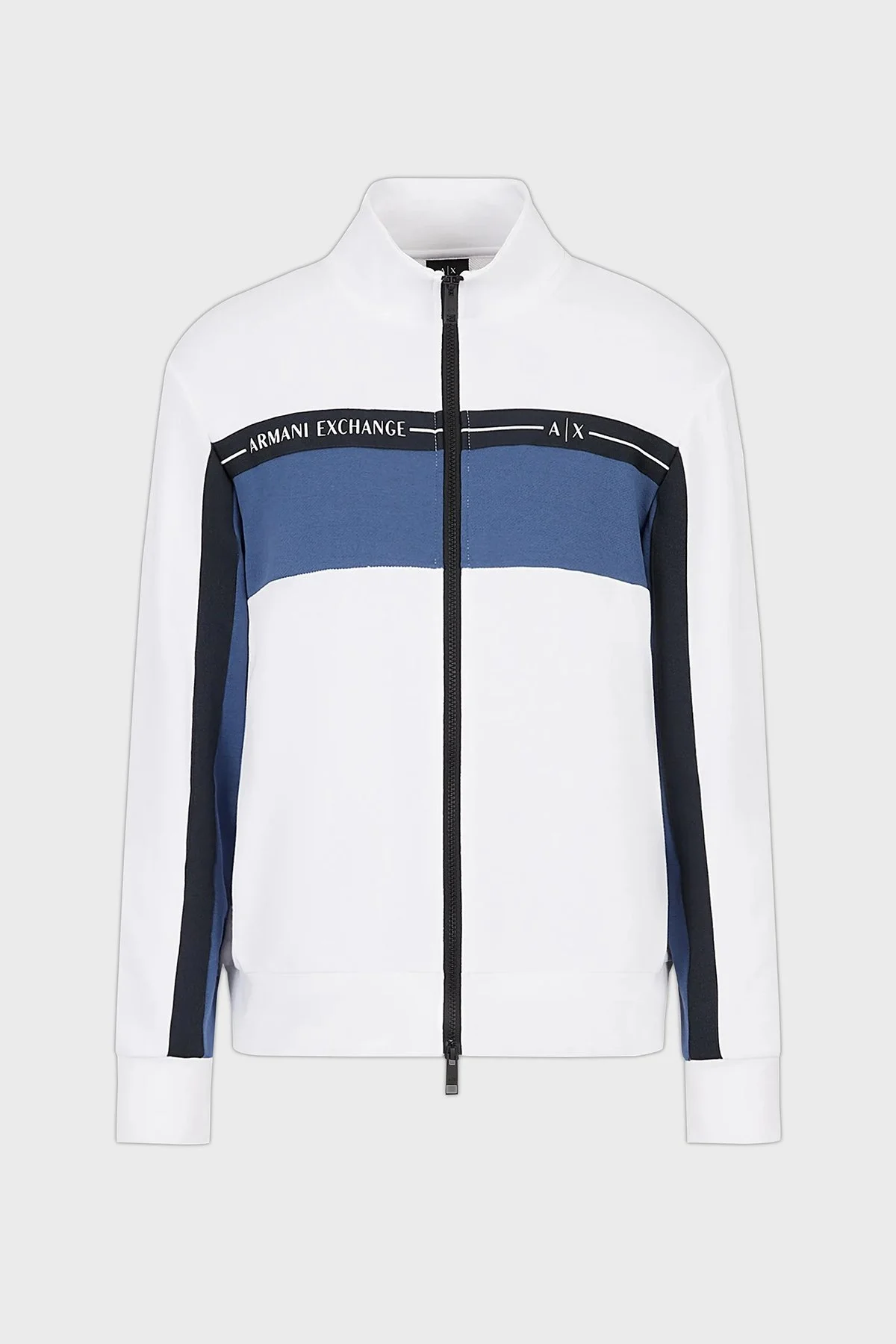 Armani Exchange Pamuklu Regular Fit Fermuarlı Dik Yaka Erkek Sweat 3RZMFC ZJDEZ 81AV BEYAZ - 4