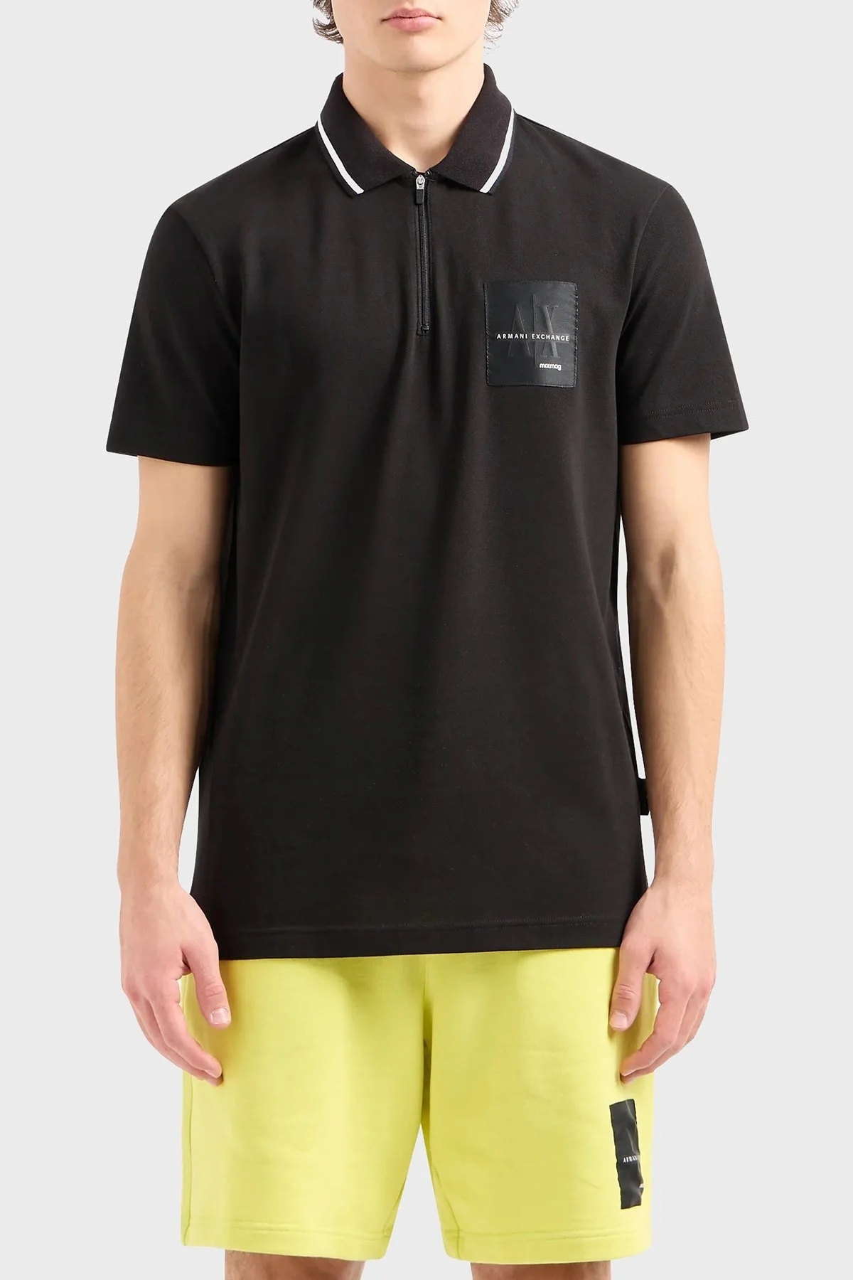 Armani Exchange Pamuklu Regular Fit Fermuarlı Erkek Polo Yaka T Shirt 3DZFJA ZJXHZ 1200 SİYAH - 1