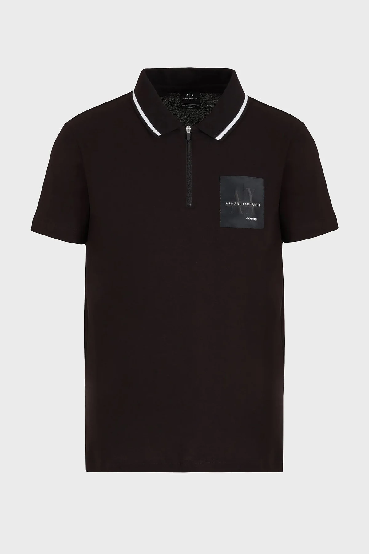 Armani Exchange Pamuklu Regular Fit Fermuarlı Erkek Polo Yaka T Shirt 3DZFJA ZJXHZ 1200 SİYAH - 4