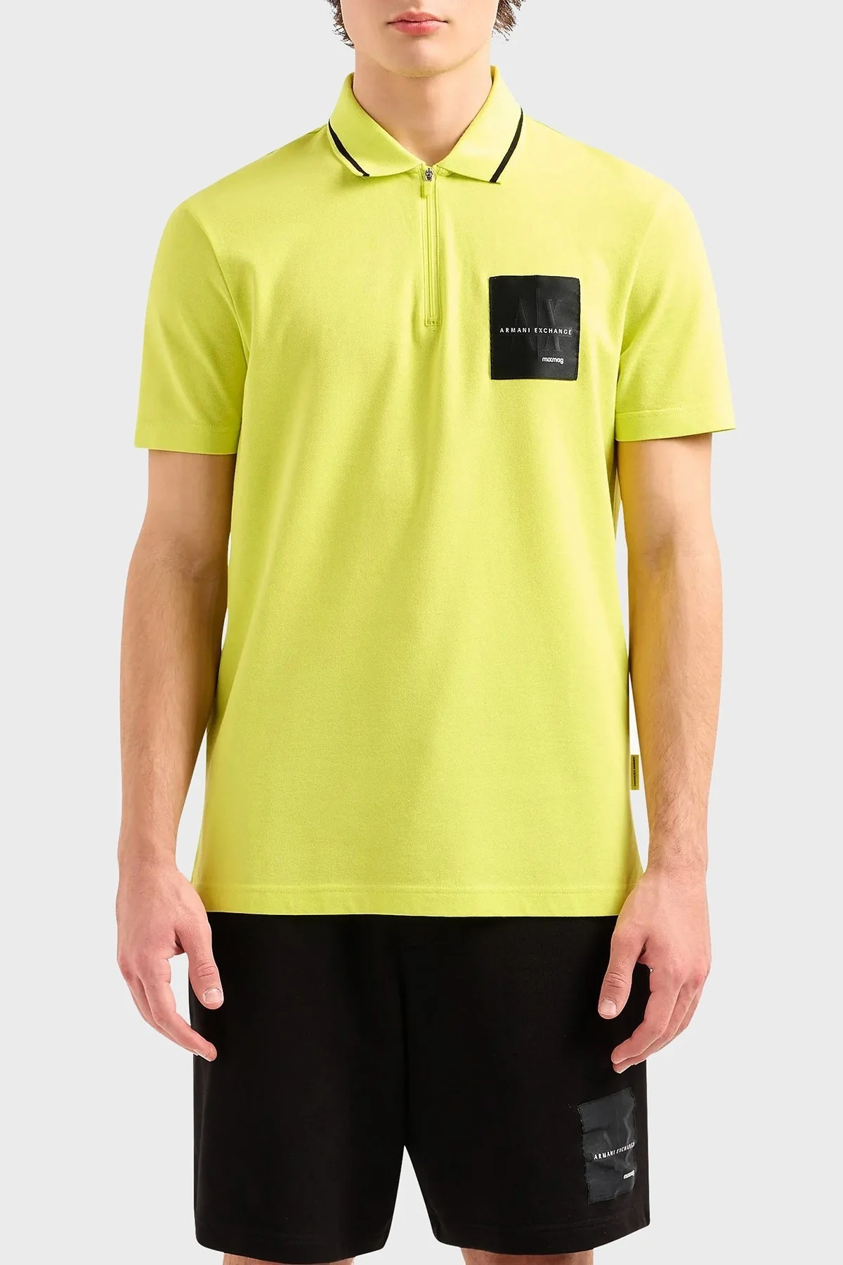 Armani Exchange Pamuklu Regular Fit Fermuarlı Erkek Polo Yaka T Shirt 3DZFJA ZJXHZ 1694 FISTIK YEŞİL - 6
