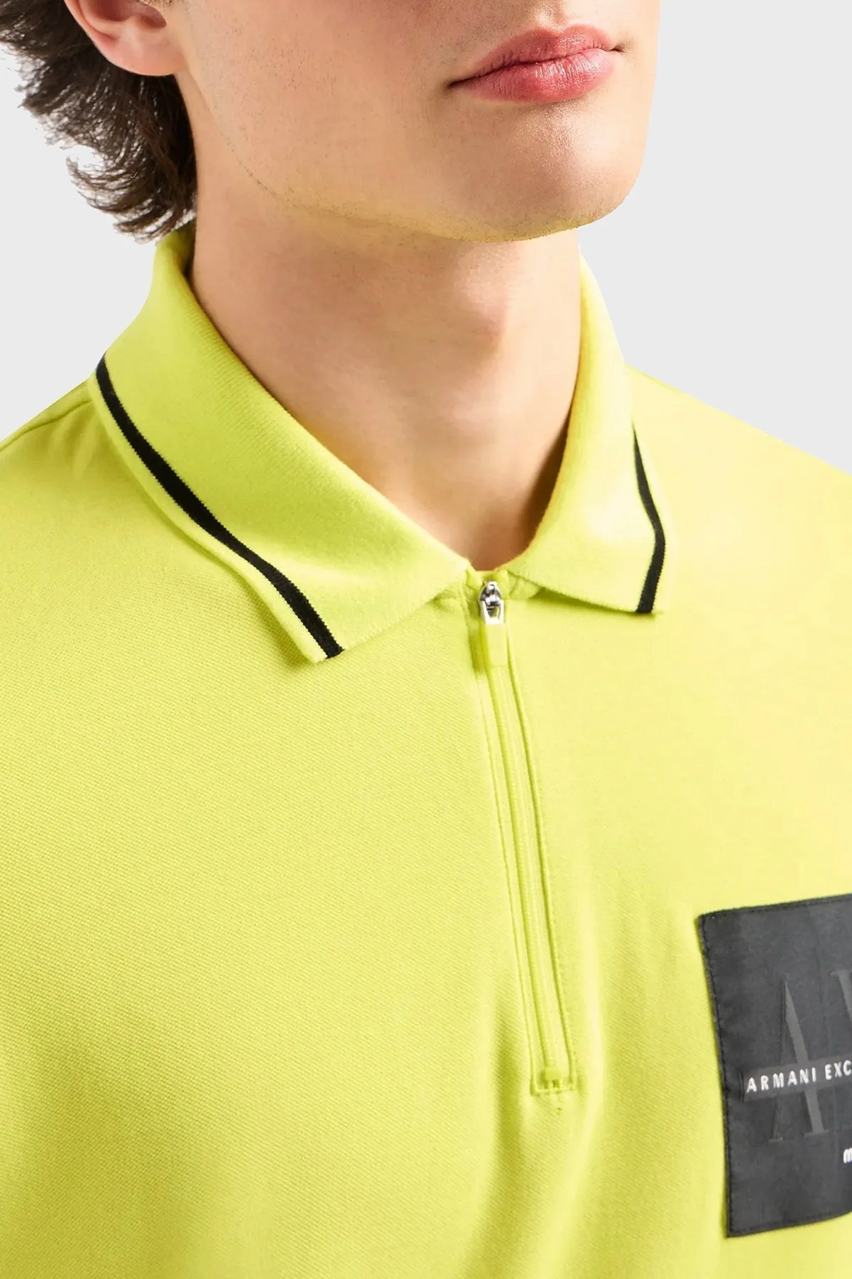Armani Exchange Pamuklu Regular Fit Fermuarlı Erkek Polo Yaka T Shirt 3DZFJA ZJXHZ 1694 FISTIK YEŞİL - 9