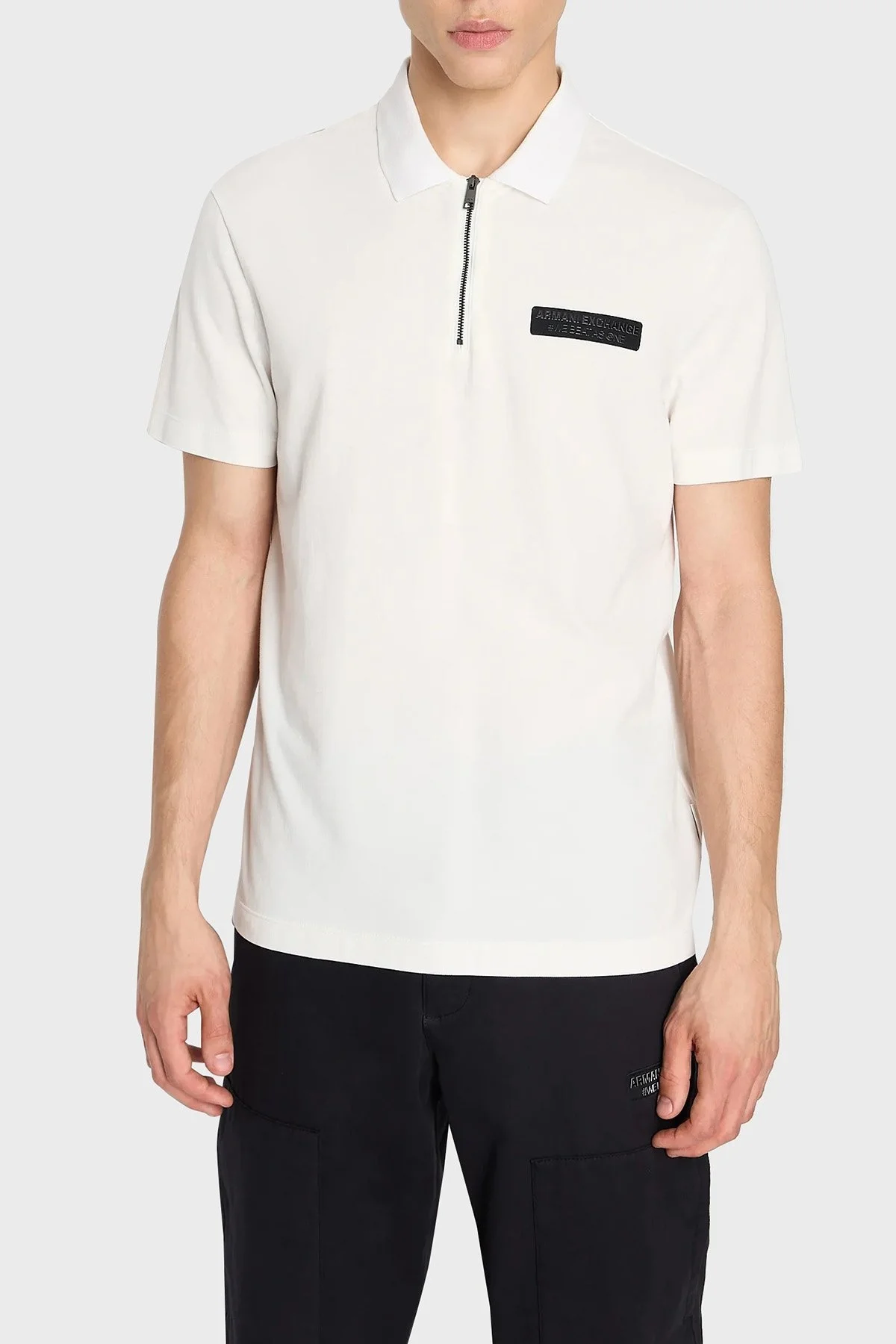 Armani Exchange Pamuklu Regular Fit Fermuarlı Erkek Polo Yaka T Shirt 6RZFHF ZJYCZ 1116 BEYAZ - 1