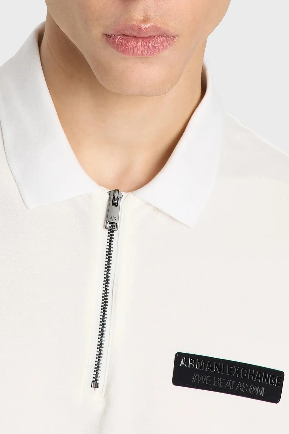 Armani Exchange Pamuklu Regular Fit Fermuarlı Erkek Polo Yaka T Shirt 6RZFHF ZJYCZ 1116 BEYAZ - 3
