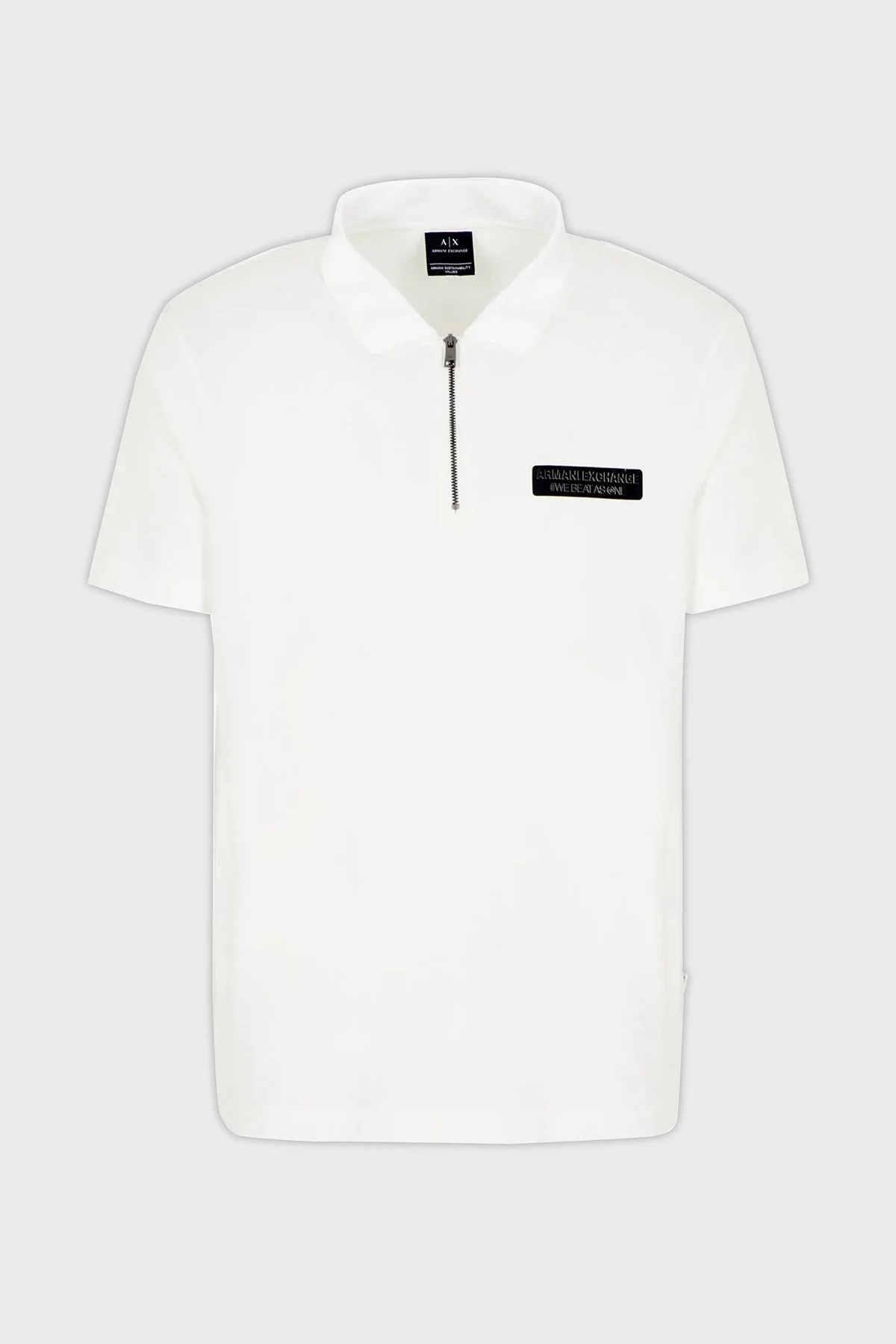 Armani Exchange Pamuklu Regular Fit Fermuarlı Erkek Polo Yaka T Shirt 6RZFHF ZJYCZ 1116 BEYAZ - 4