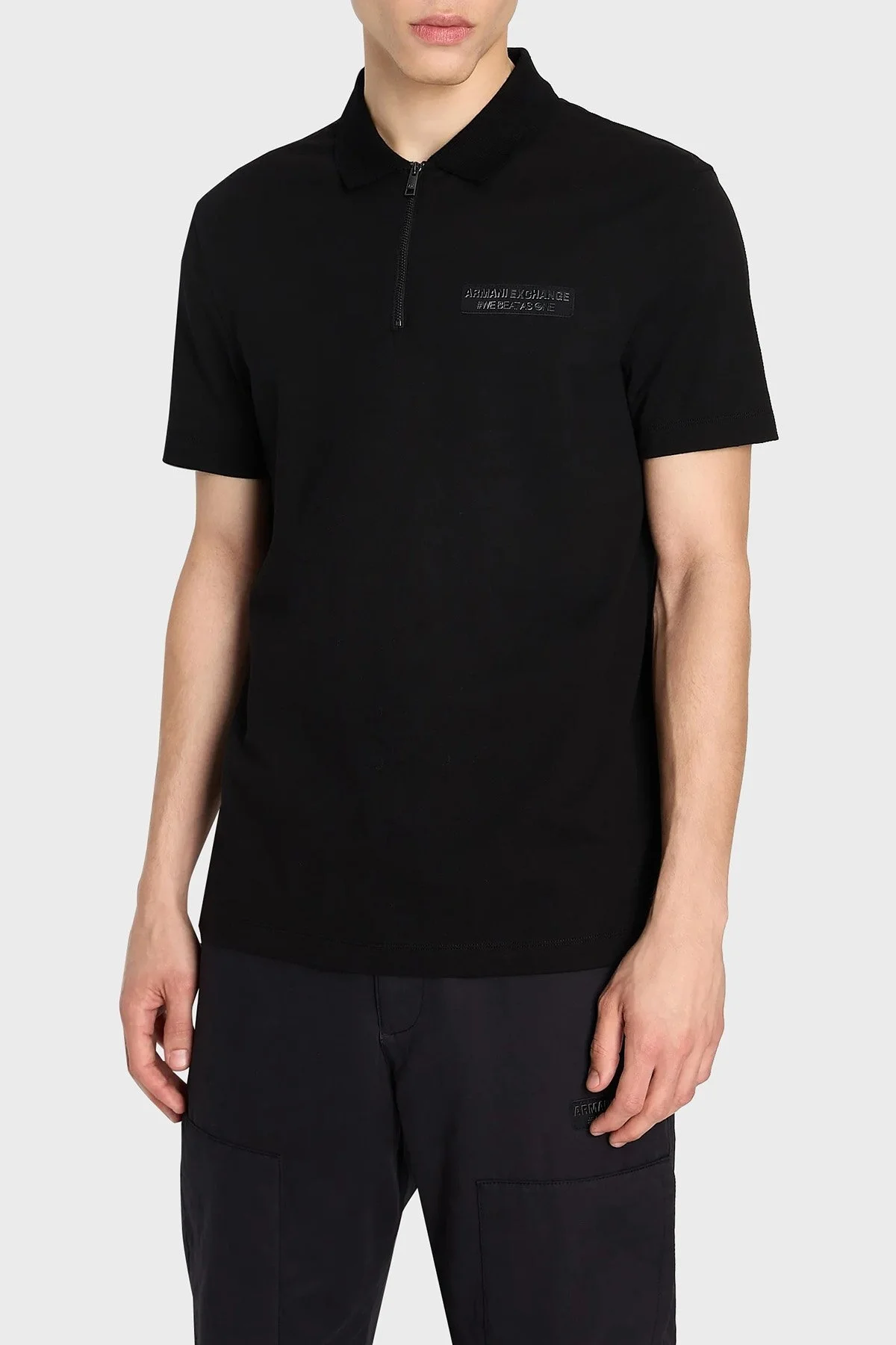 Armani Exchange Pamuklu Regular Fit Fermuarlı Erkek Polo Yaka T Shirt 6RZFHF ZJYCZ 1200 SİYAH - 1