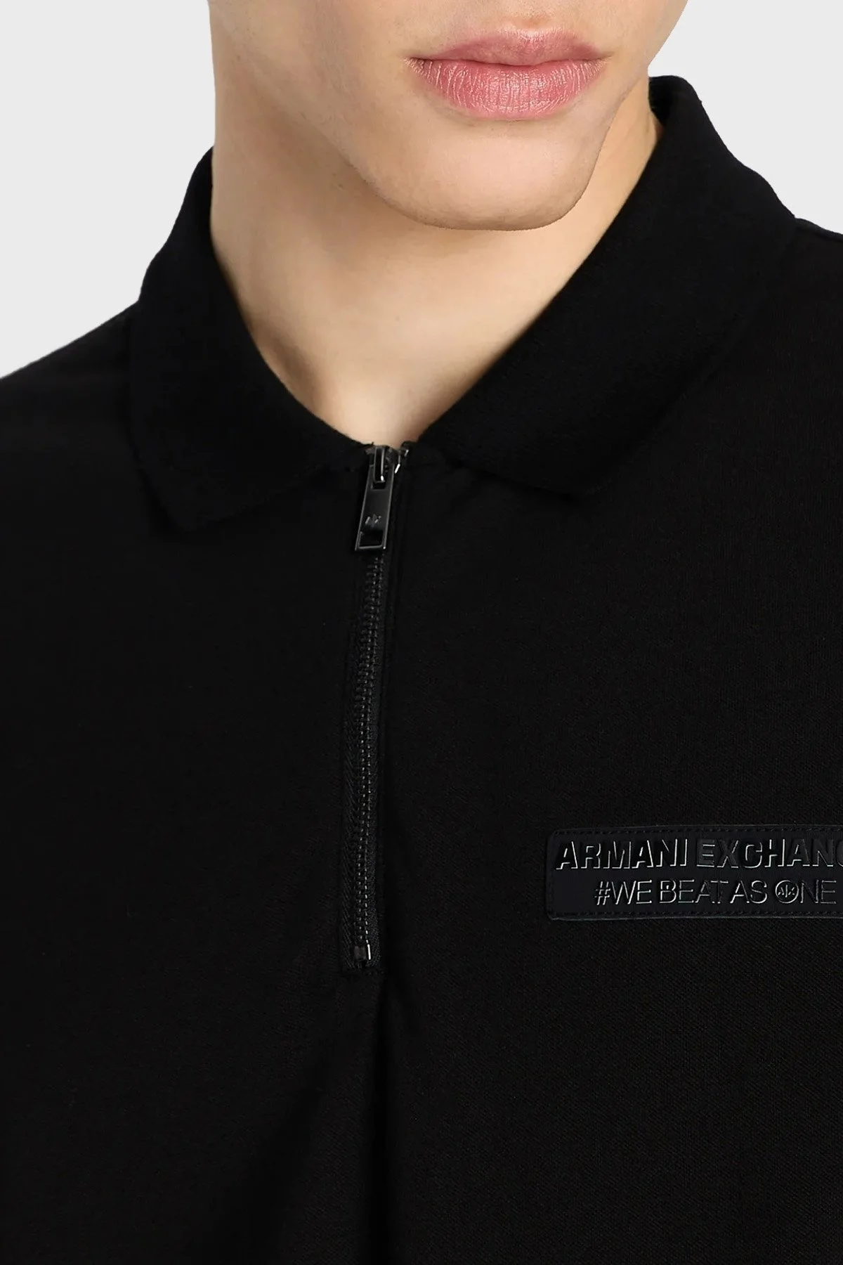 Armani Exchange Pamuklu Regular Fit Fermuarlı Erkek Polo Yaka T Shirt 6RZFHF ZJYCZ 1200 SİYAH - 3
