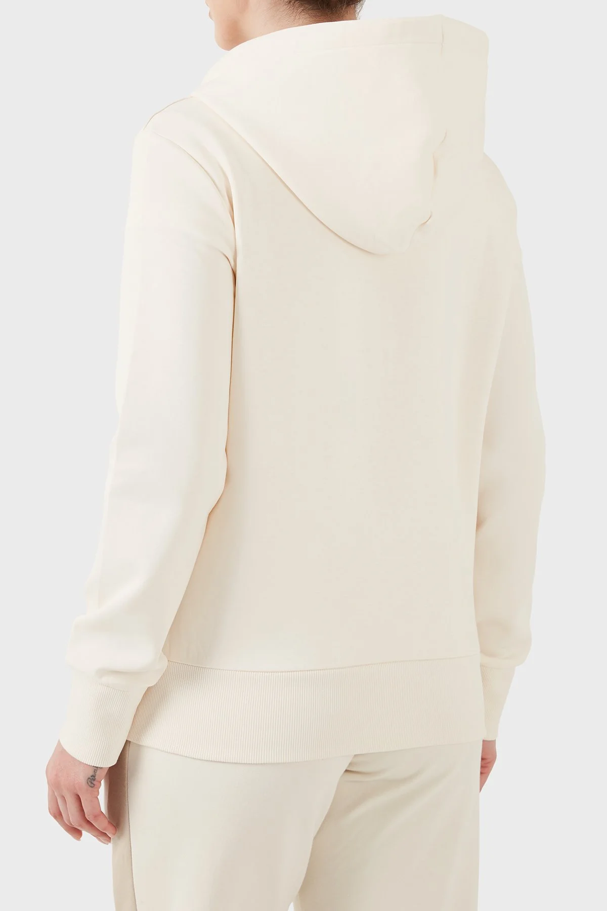 Armani Exchange Pamuklu Regular Fit Fermuarlı Kapüşon Yaka Kadın Sweat XW002843 AF10818 U1003 EKRU - 2