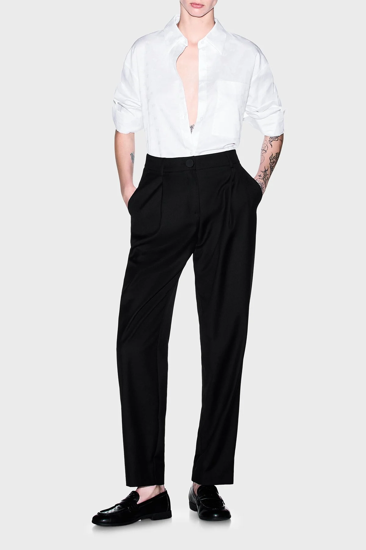 Armani Exchange Pamuklu Regular Fit Göğüs Cep Detaylı Kadın Gömlek XW002700 AF25758 F0028 Beyaz - 2