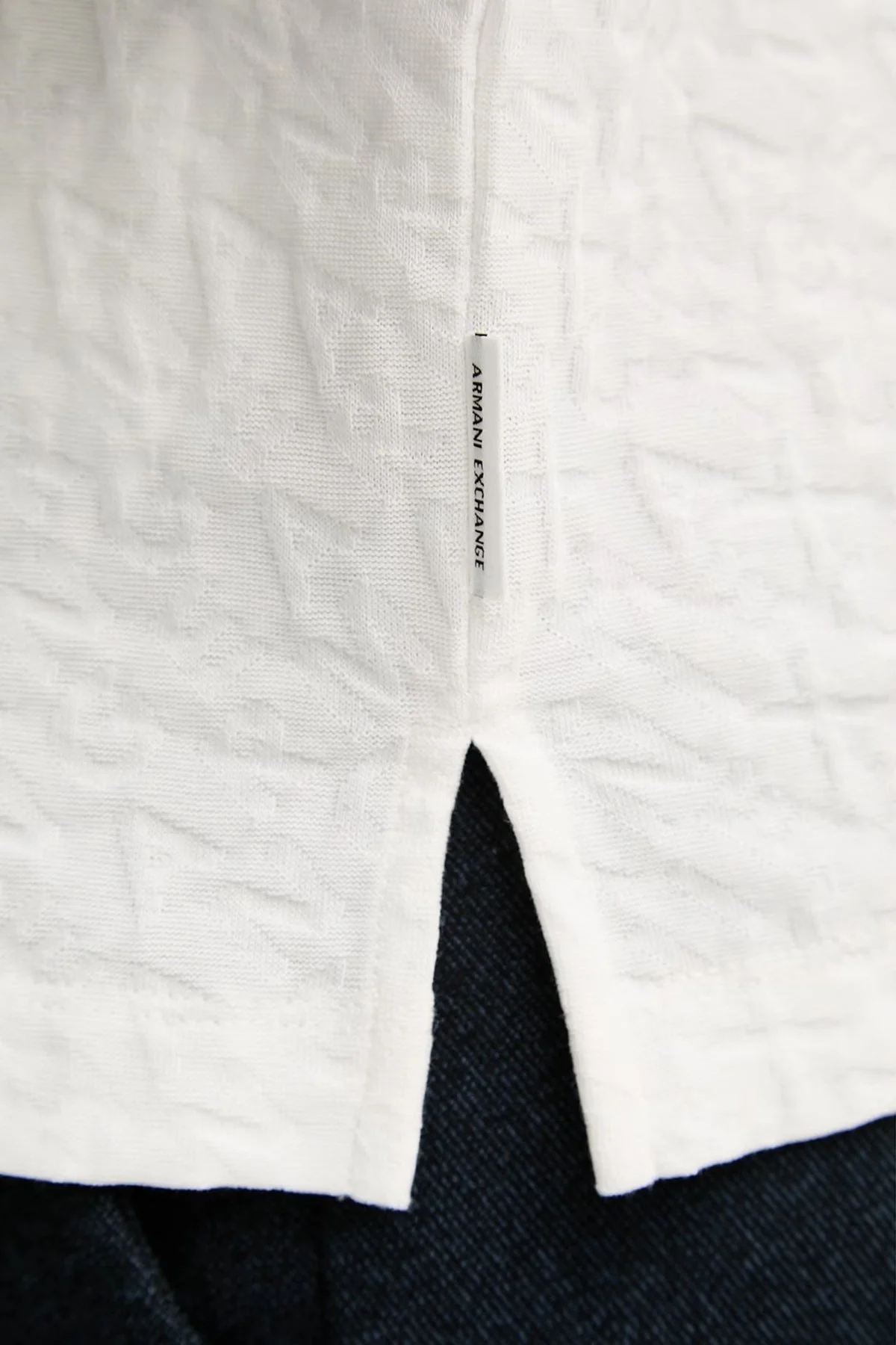 Armani Exchange Pamuklu Regular Fit Jakarlı Düğmeli Erkek Polo XM002346 AF10337 U0009 Beyaz - 5