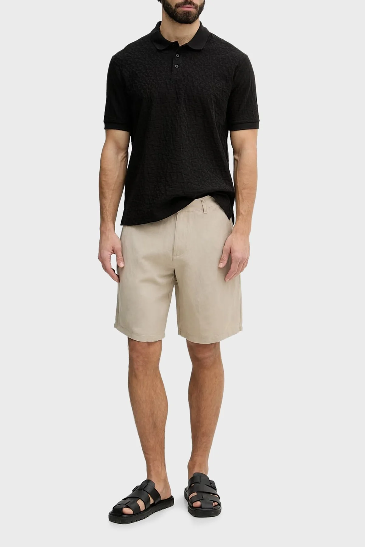 Armani Exchange Pamuklu Regular Fit Jakarlı Düğmeli Erkek Polo XM002346 AF10337 UC001 SİYAH - 2