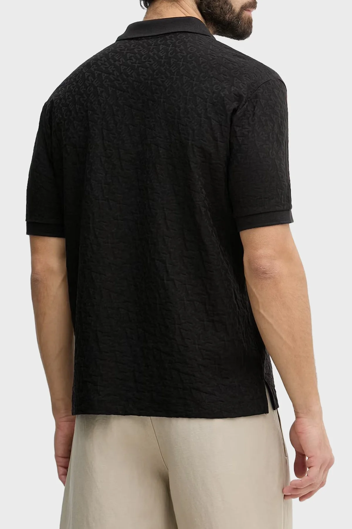 Armani Exchange Pamuklu Regular Fit Jakarlı Düğmeli Erkek Polo XM002346 AF10337 UC001 SİYAH - 3