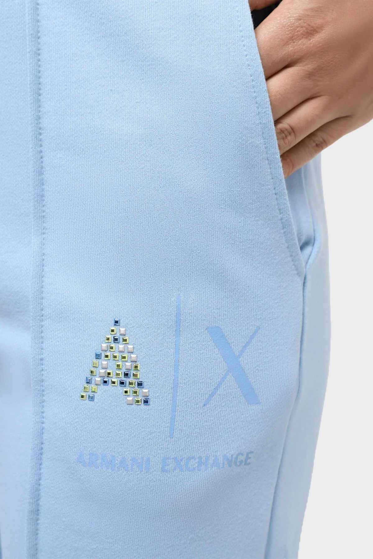 Armani Exchange Pamuklu Regular Fit Jogger Kadın Pantolon 3DYP75 YJFEZ 15DD MAVİ - 4