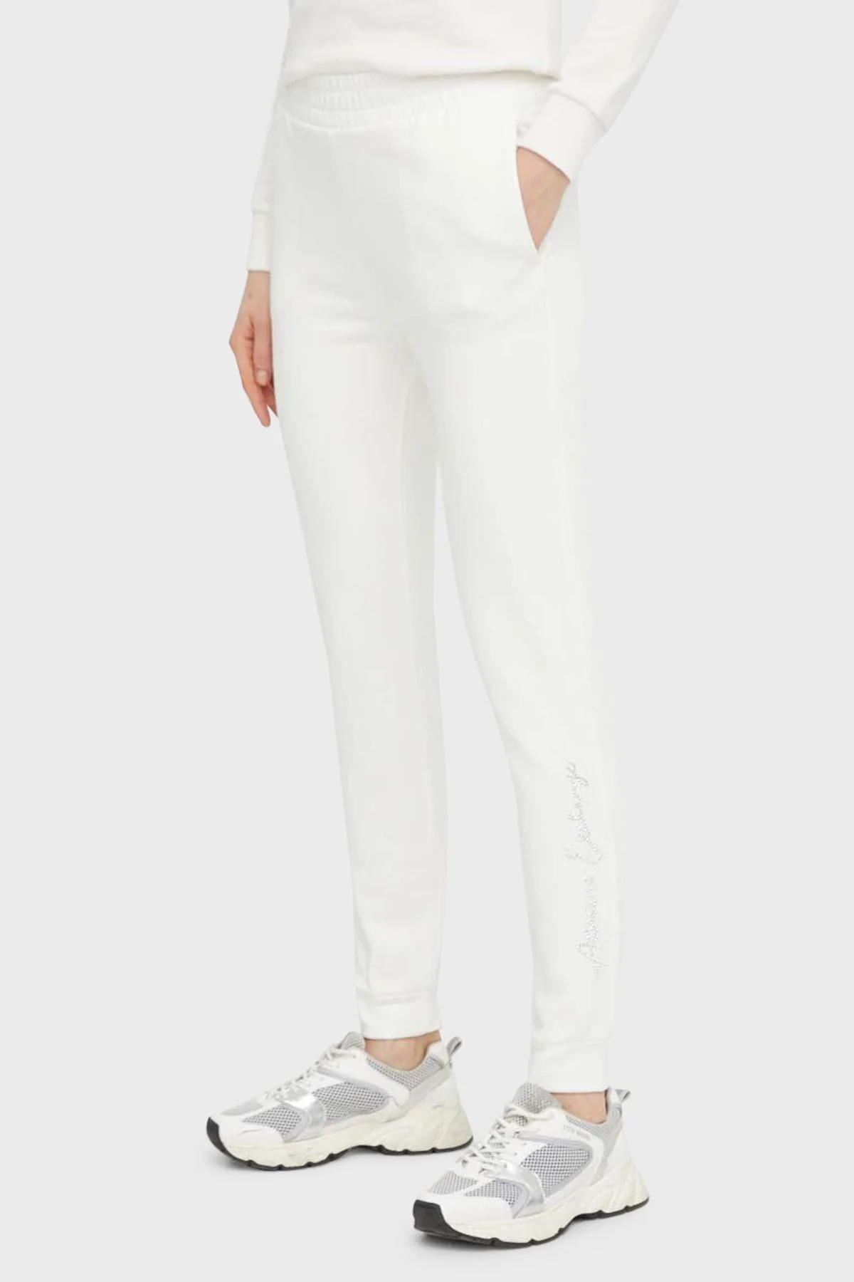 Armani Exchange Pamuklu Regular Fit Jogger Spor Bayan Pantolon 3DYP76 YJFFZ 1125 BEYAZ - 1