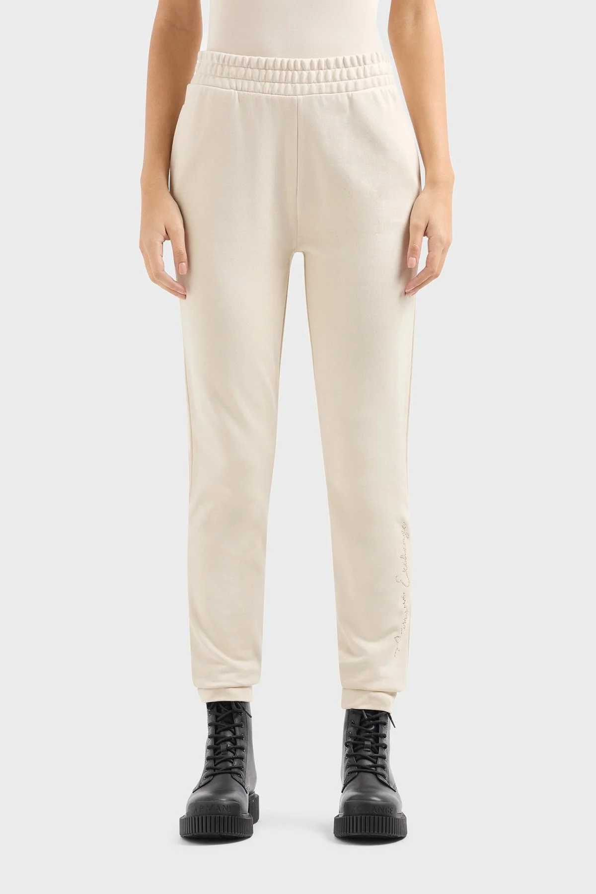 Armani Exchange Pamuklu Regular Fit Jogger Spor Kadın Pantolon 3DYP76 YJFFZ 1787 Bej - 1