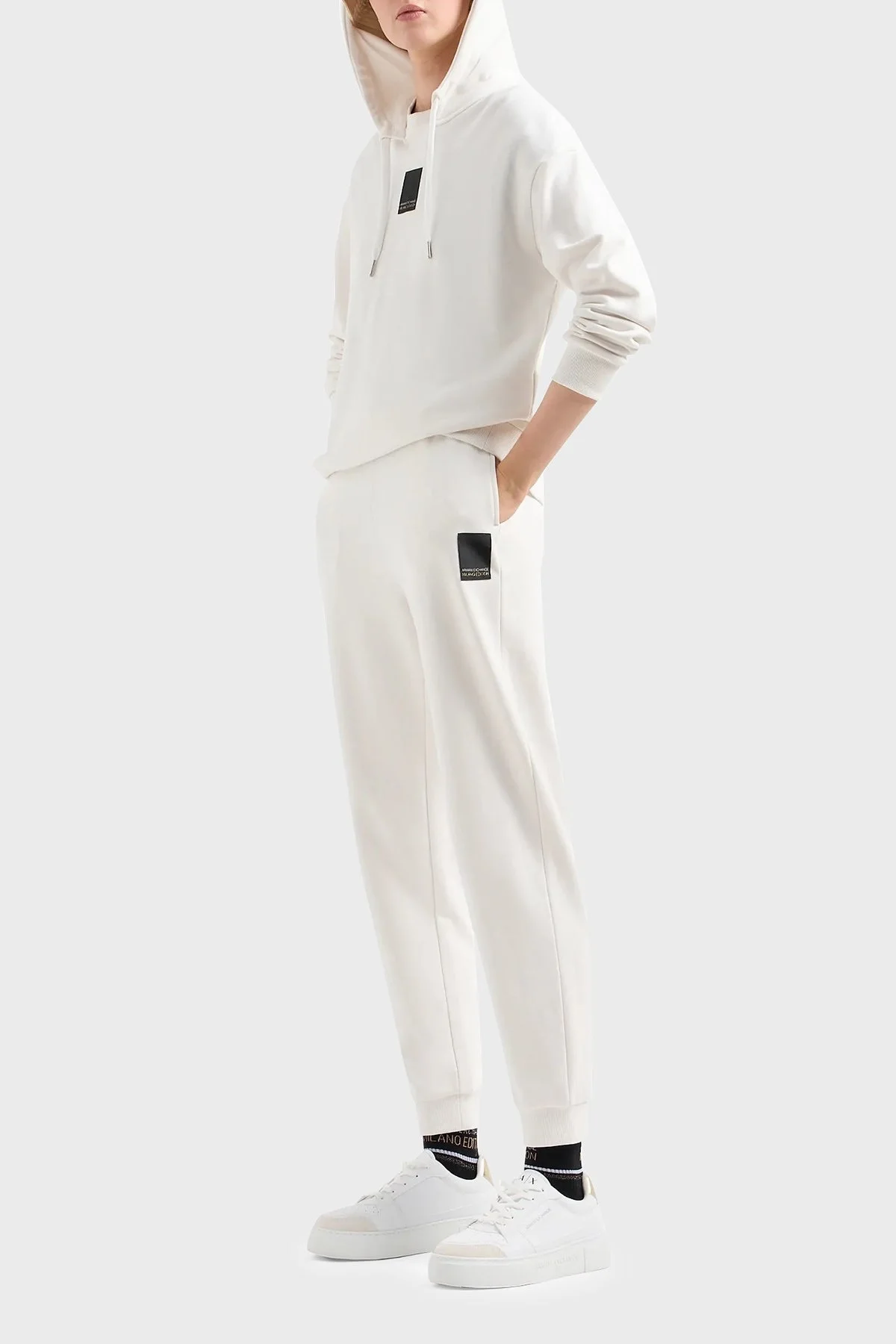 Armani Exchange Pamuklu Regular Fit Jogger Spor Bayan Pantolon 3DYP91 YJFDZ 1125 BEYAZ - 1