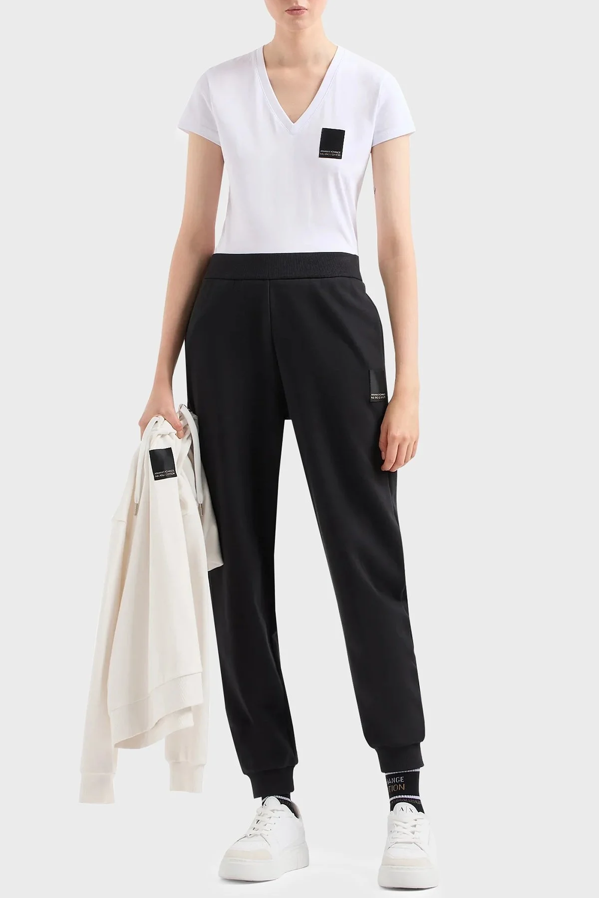 Armani Exchange Pamuklu Regular Fit Jogger Spor Bayan Pantolon 3DYP91 YJFDZ 1200 SİYAH - 3