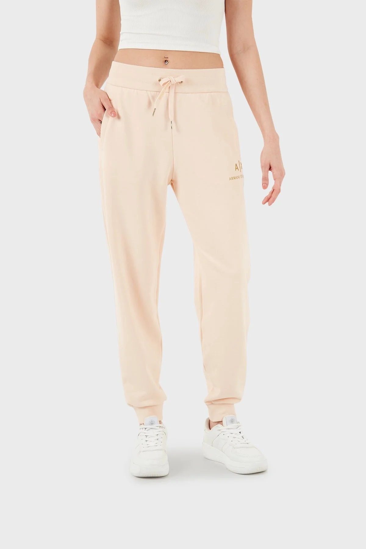 Armani Exchange Pamuklu Regular Fit Jogger Spor Bayan Pantolon 3DYPAG YJ68Z 14BD PUDRA - 10