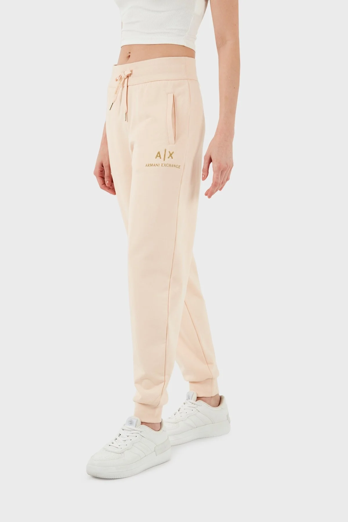 Armani Exchange Pamuklu Regular Fit Jogger Spor Bayan Pantolon 3DYPAG YJ68Z 14BD PUDRA - 12