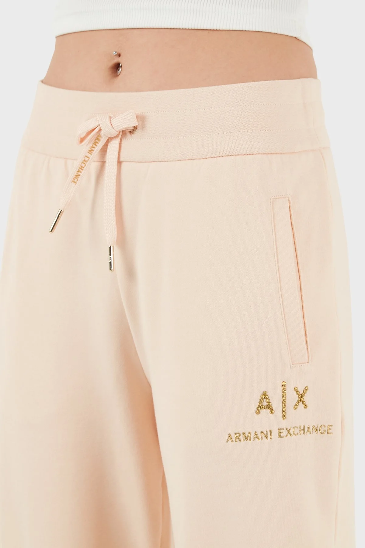Armani Exchange Pamuklu Regular Fit Jogger Spor Bayan Pantolon 3DYPAG YJ68Z 14BD PUDRA - 13